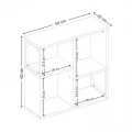 Βιβλιοθήκη Bolton Megapap χρώμα ανοιχτό καρυδί 62x22x62εκ.