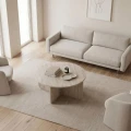 Τραπεζάκι σαλονιού Hillary Megapap χρώμα travertine Ø80x38εκ.
