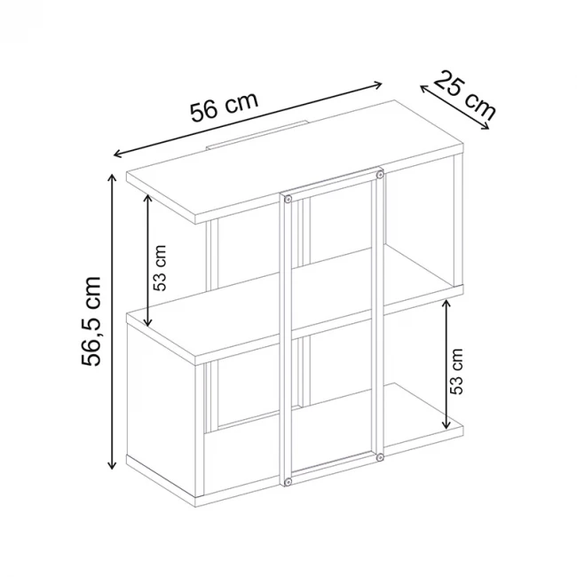 Τραπεζάκι βοηθητικό Homia Megapap χρώμα sandstone 56x25x56,5εκ.