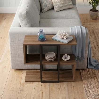 Τραπεζάκι βοηθητικό Homia Megapap χρώμα καρυδί Ud 56x25x56,5εκ.