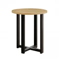 Τραπεζάκι βοηθητικό Mesa Megapap χρώμα sapphire oak Ø45x50εκ.