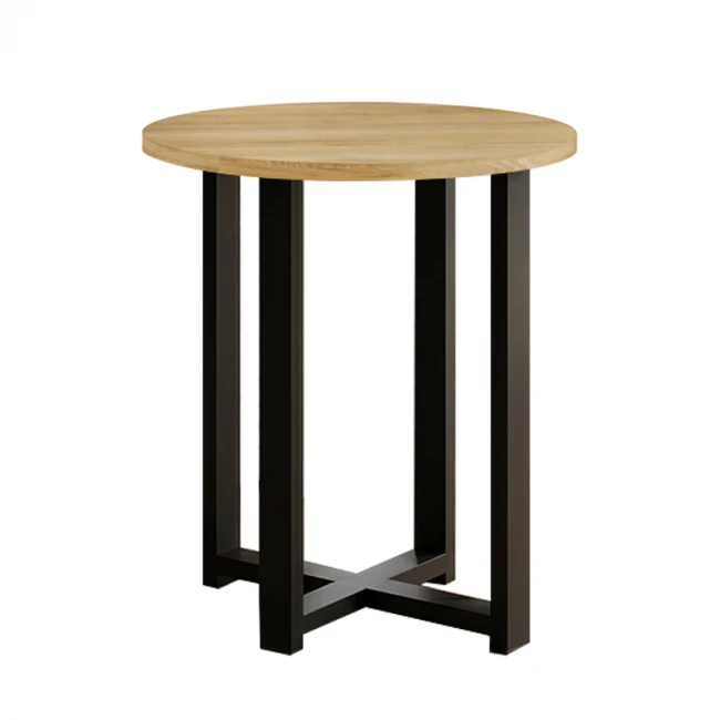 Τραπεζάκι βοηθητικό Mesa Megapap χρώμα sapphire oak Ø45x50εκ.