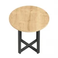 Τραπεζάκι βοηθητικό Mesa Megapap χρώμα sapphire oak Ø45x50εκ.