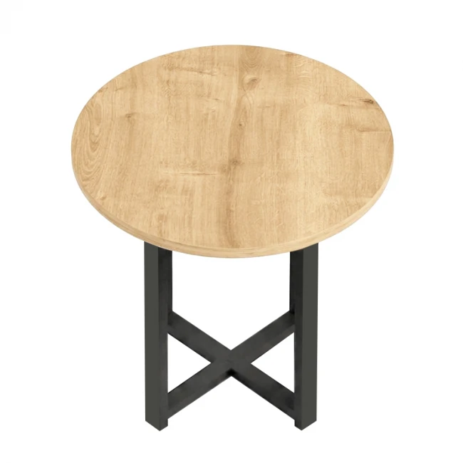 Τραπεζάκι βοηθητικό Mesa Megapap χρώμα sapphire oak Ø45x50εκ.