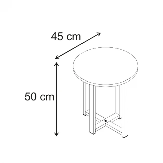 Τραπεζάκι βοηθητικό Mesa Megapap χρώμα sapphire oak Ø45x50εκ.