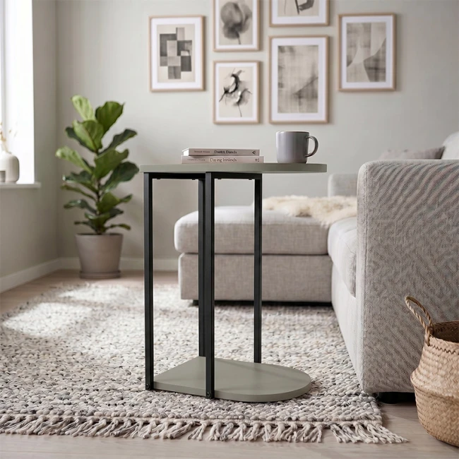 Τραπεζάκι βοηθητικό Roya Megapap χρώμα ash green 41,5x32x56εκ.