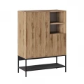 Μπουφές Amira Megapap χρώμα καρυδί Ud - black wood 90x40x125εκ.