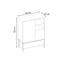 Μπουφές Amira Megapap χρώμα καρυδί Ud - black wood 90x40x125εκ.