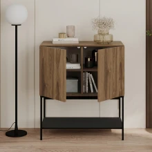 Μπουφές Amira Megapap χρώμα καρυδί Ud - black wood 80x40x90εκ.