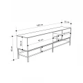 Έπιπλο τηλεόρασης Amira Megapap χρώμα καρυδί Ud - black wood 180x35x55εκ.