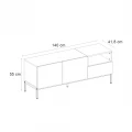Έπιπλο τηλεόρασης Cailin Megapap χρώμα sepet oak - black wood 140x41,8x55εκ.