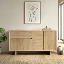 Μπουφές Capri Megapap χρώμα sapphire oak 146x45x76,5εκ.