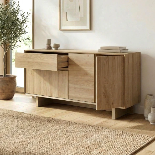 Μπουφές Capri Megapap χρώμα sapphire oak 146x45x76,5εκ.
