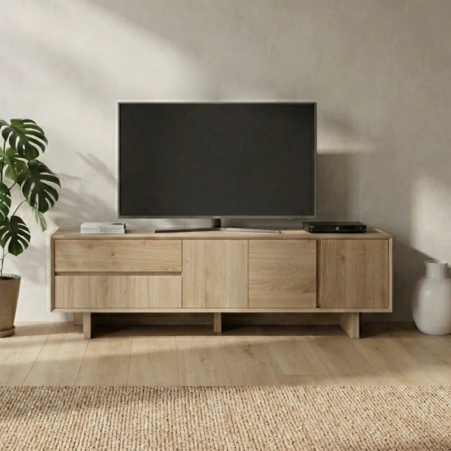 Έπιπλο τηλεόρασης Capri Megapap χρώμα sapphire oak 180x45x55εκ.