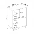 Μπουφές Colia Megapap χρώμα sepet oak 85x44x120,4εκ.
