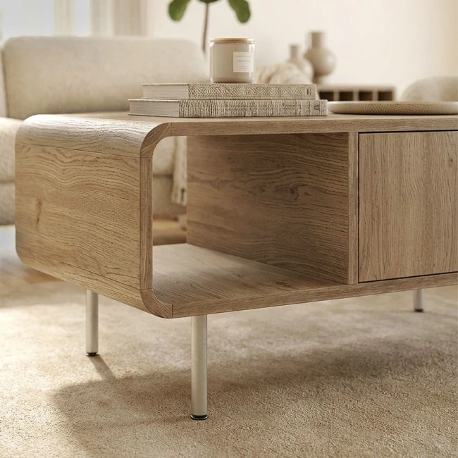 Τραπεζάκι σαλονιού Colia Megapap χρώμα sepet oak 90x60x40,4εκ.