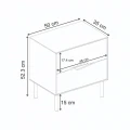 Κομοδίνο Marquise Megapap χρώμα sandstone 50x35x52,3εκ.