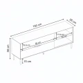 Έπιπλο τηλεόρασης Marquise Megapap χρώμα sandstone 150x35x56εκ.