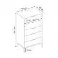 Συρταριέρα Mars Megapap χρώμα καρυδί Ud 70x45x126,5εκ.