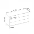 Συρταριέρα Mars Megapap χρώμα καρυδί Ud 140x45x83,5εκ.