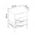 Κομοδίνο Mars Megapap χρώμα καρυδί Ud 45x35x58εκ.