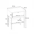 Κομοδίνο Melis Megapap χρώμα καρυδί Ud 45x35x56,4εκ.