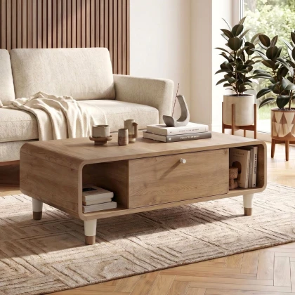Τραπεζάκι σαλονιού Doro Megapap χρώμα sepet oak 100x60x34,6εκ.