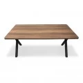 Τραπέζι Jeremy Megapap Mdf - μεταλλικό χρώμα καρυδί 140x80x75εκ.