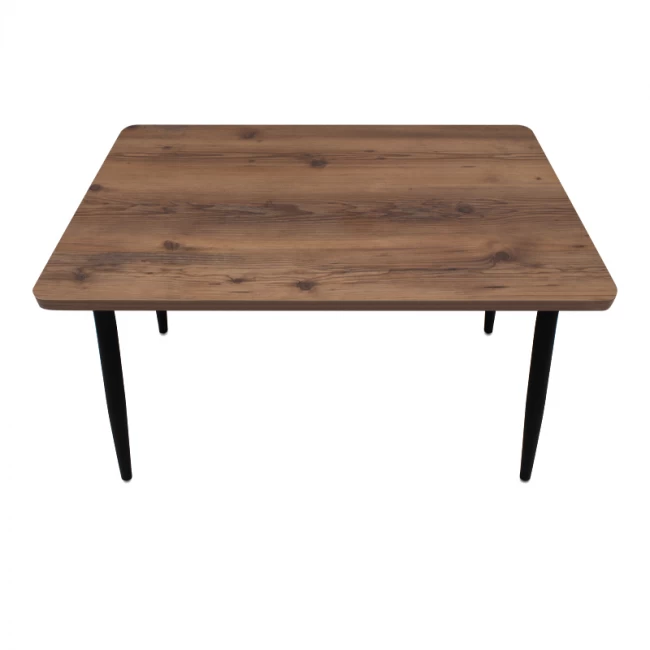 Τραπέζι Levico Megapap Mdf - μεταλλικό χρώμα καπνιστή καρυδιά 130x75x75εκ.