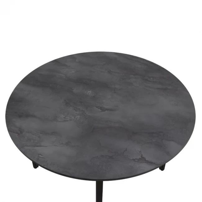 Τραπέζι Zeno Megapap χρώμα σκούρο γκρι σκυροδέματος Ø110x73,5εκ.