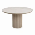 Τραπέζι Hazar Megapap Mdf χρώμα travertine - sandstone Ø119,5x76εκ.