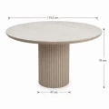 Τραπέζι Hazar Megapap Mdf χρώμα travertine - sandstone Ø119,5x76εκ.