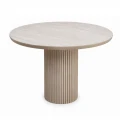 Τραπέζι Hazar Megapap Mdf χρώμα travertine - sandstone Ø100,5x76εκ.