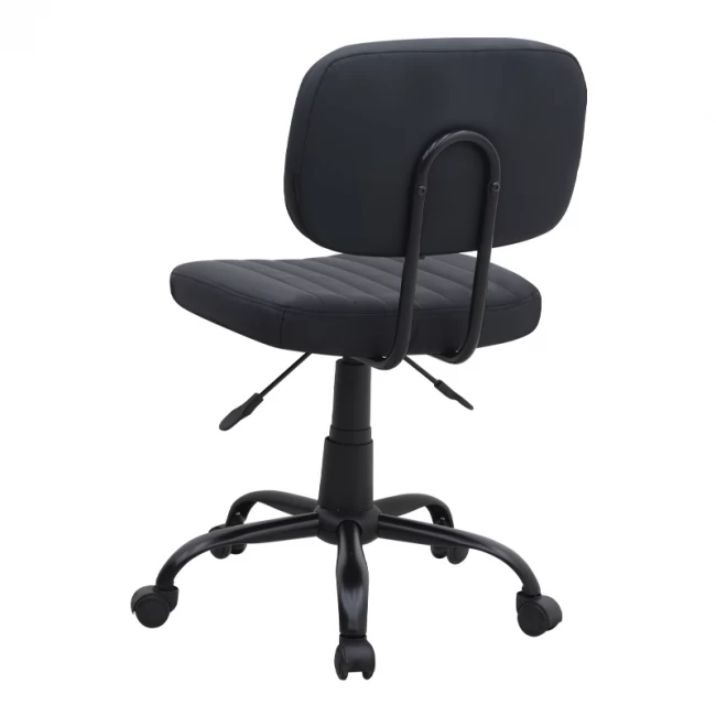 Καρέκλα γραφείου Romano Megapap από τεχνόδερμα χρώμα μαύρο 46x53x79/86εκ.