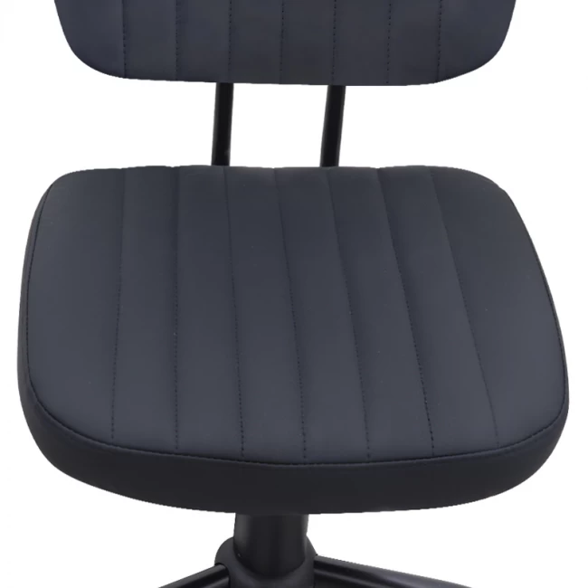 Καρέκλα γραφείου Romano Megapap από τεχνόδερμα χρώμα μαύρο 46x53x79/86εκ.