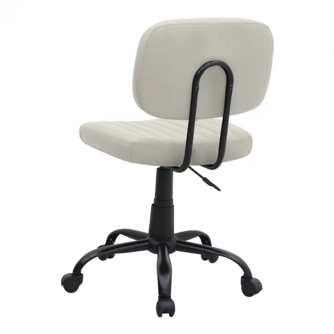 Καρέκλα γραφείου Romano Megapap από τεχνόδερμα χρώμα λευκό 46x53x79/86εκ.