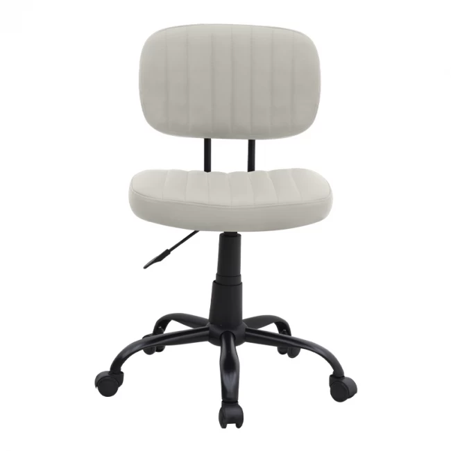 Καρέκλα γραφείου Romano Megapap από τεχνόδερμα χρώμα λευκό 46x53x79/86εκ.