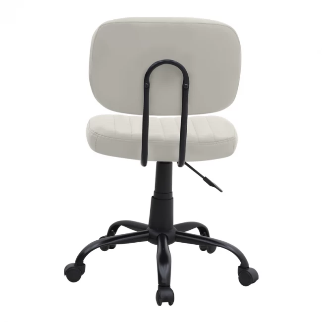 Καρέκλα γραφείου Romano Megapap από τεχνόδερμα χρώμα λευκό 46x53x79/86εκ.