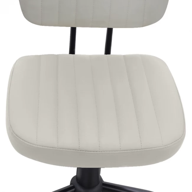 Καρέκλα γραφείου Romano Megapap από τεχνόδερμα χρώμα λευκό 46x53x79/86εκ.