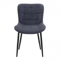 Καρέκλα τραπεζαρίας Chiara Megapap ανθρακί ύφασμα - μεταλλικό μαύρο πόδι 48x58x81εκ.