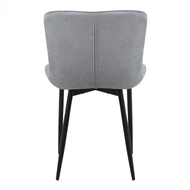 Καρέκλα τραπεζαρίας Chiara Megapap γκρι ύφασμα - μεταλλικό μαύρο πόδι 48x58x81εκ.