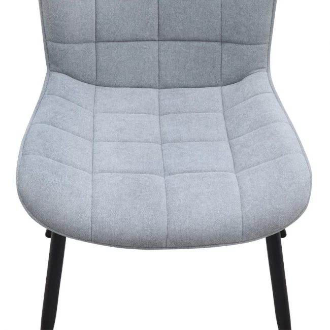 Καρέκλα τραπεζαρίας Chiara Megapap γκρι ύφασμα - μεταλλικό μαύρο πόδι 48x58x81εκ.