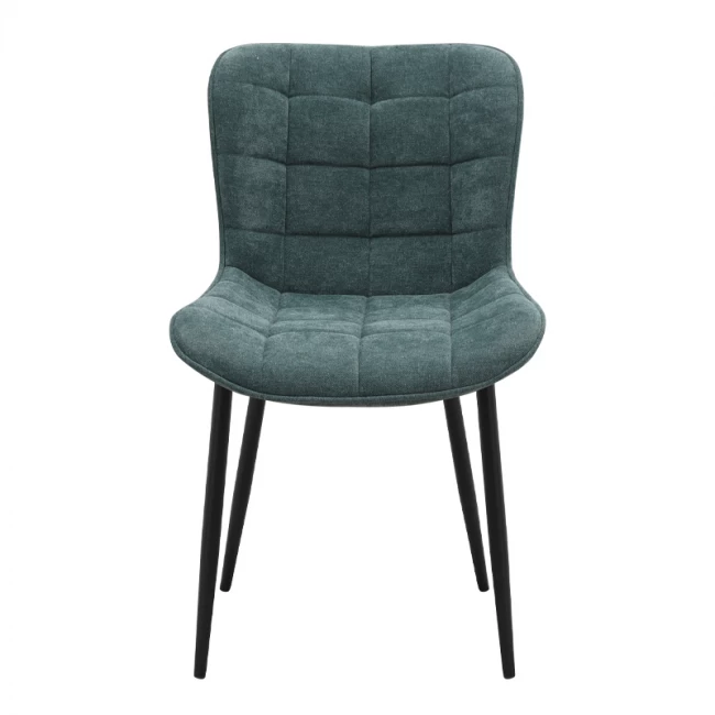 Καρέκλα τραπεζαρίας Chiara Megapap πράσινο ύφασμα - μεταλλικό μαύρο πόδι 48x58x81εκ.