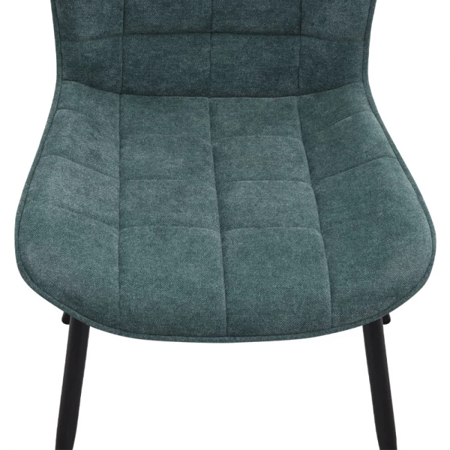 Καρέκλα τραπεζαρίας Chiara Megapap πράσινο ύφασμα - μεταλλικό μαύρο πόδι 48x58x81εκ.