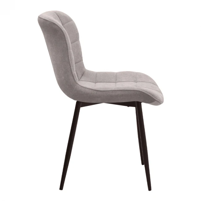 Καρέκλα τραπεζαρίας Chiara Megapap μπεζ ύφασμα - μεταλλικό μαύρο πόδι 48x58x81εκ.