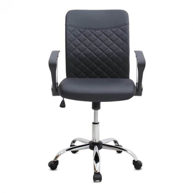 Καρέκλα γραφείου Avelon Megapap από τεχνόδερμα χρώμα μαύρο 60x56x94/103εκ.