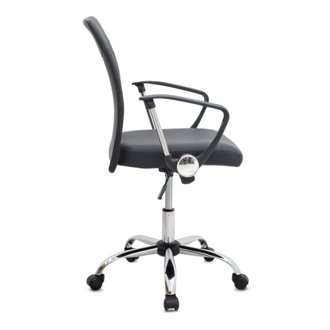 Καρέκλα γραφείου Avelon Megapap από τεχνόδερμα χρώμα μαύρο 60x56x94/103εκ.