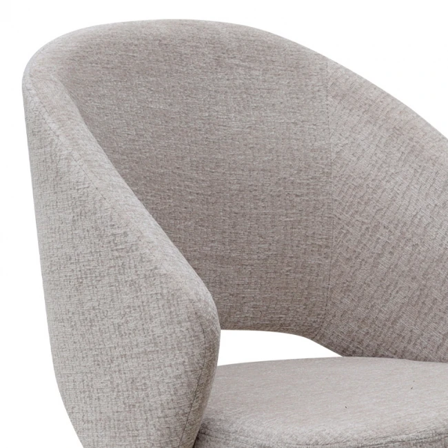 Πολυθρόνα τραπεζαρίας Milano Megapap περιστρεφόμενη χρώμα ανοιχτό μπεζ ύφασμα - μεταλλικό μαύρο πόδι 64x64x83εκ.