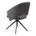 Πολυθρόνα τραπεζαρίας Milano Megapap περιστρεφόμενη χρώμα ανθρακί ύφασμα - μεταλλικό μαύρο πόδι 64x64x83εκ.