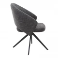 Πολυθρόνα τραπεζαρίας Milano Megapap περιστρεφόμενη χρώμα ανθρακί ύφασμα - μεταλλικό μαύρο πόδι 64x64x83εκ.
